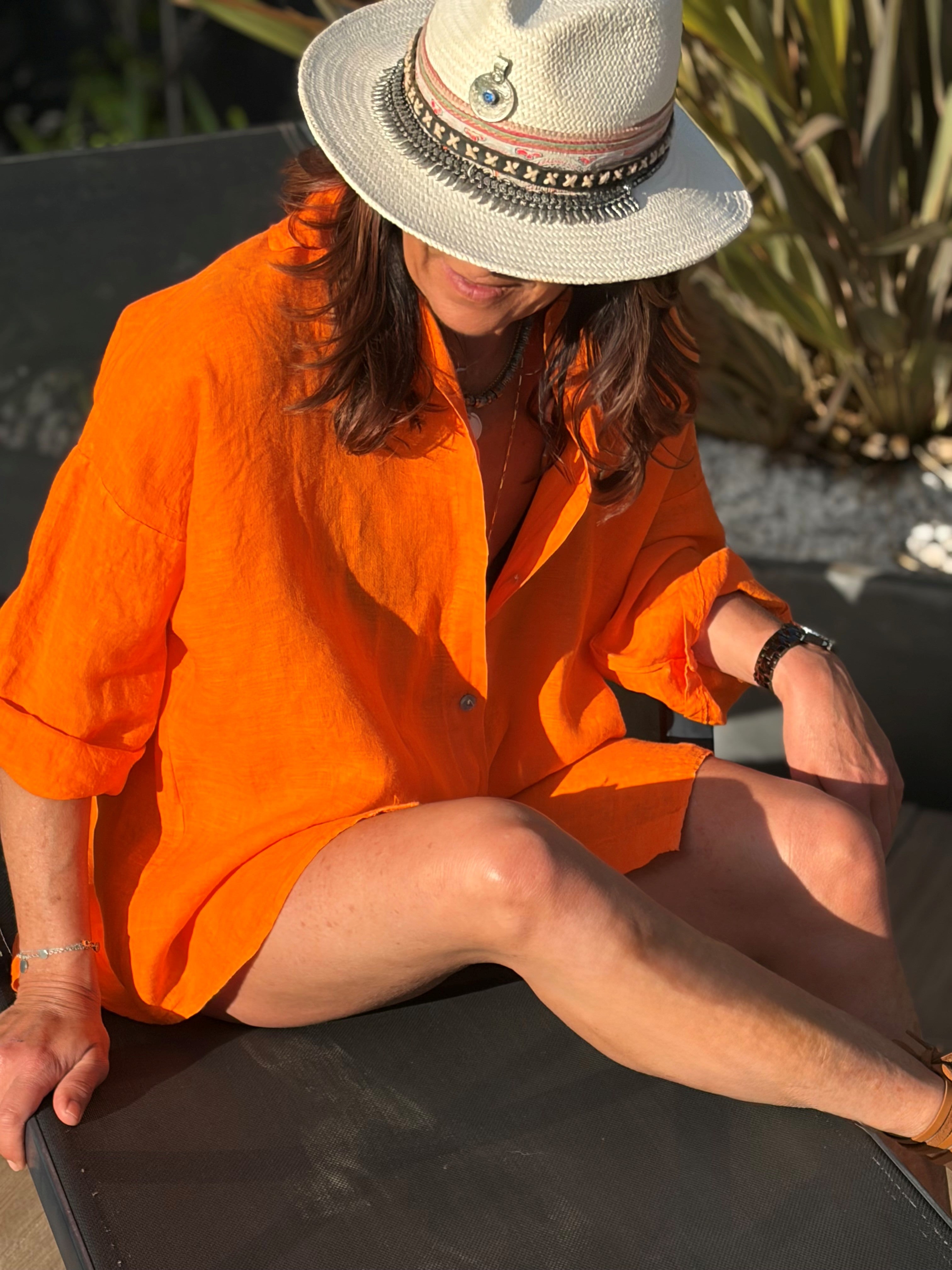 Chemise Oversize en Lin – Style Bohème Chic