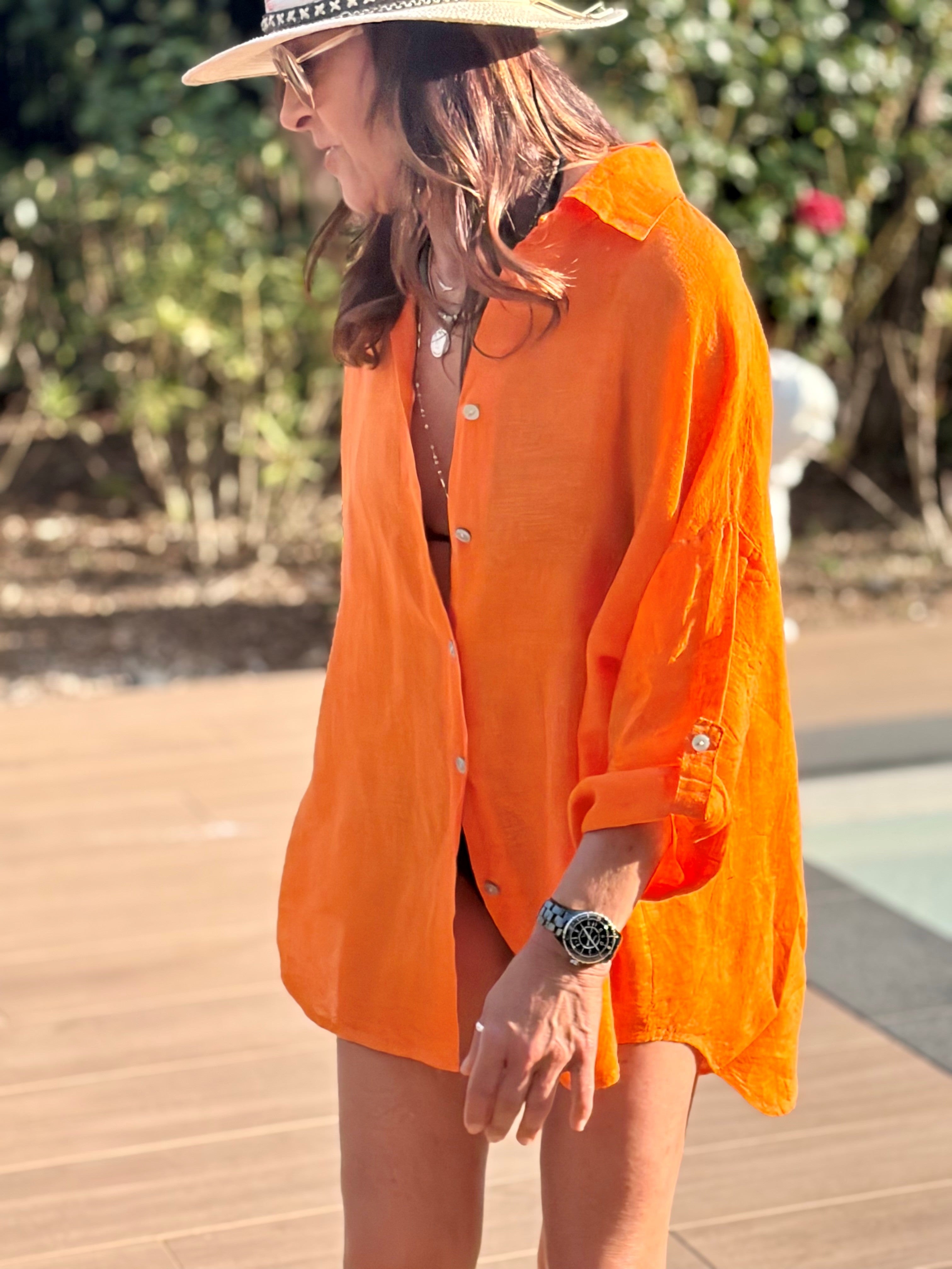 Chemise Oversize en Lin – Style Bohème Chic
