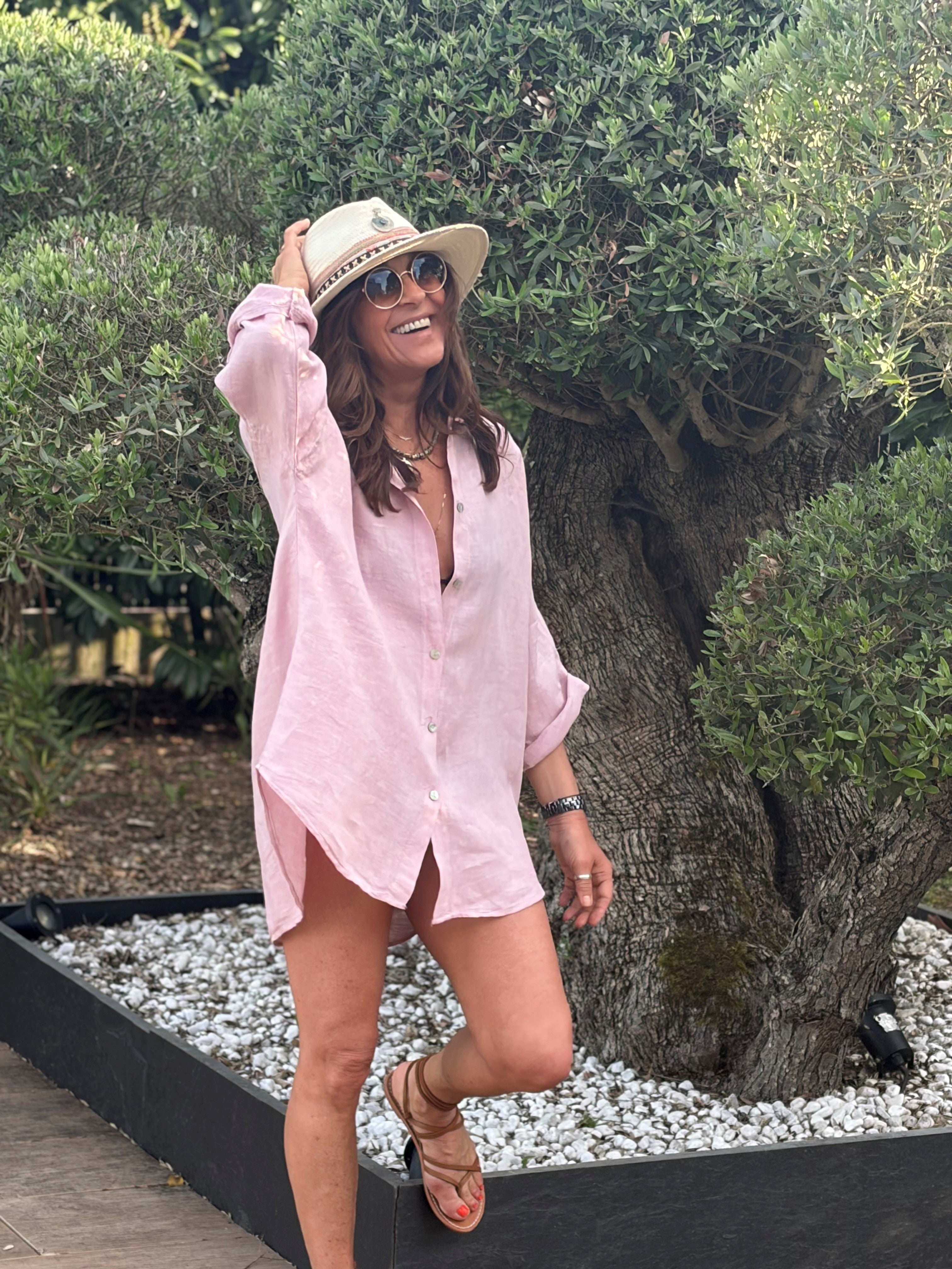 Chemise Oversize en Lin – Style Bohème Chic