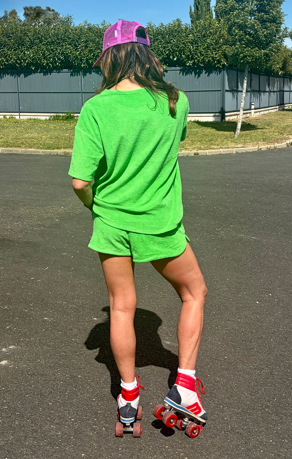 Ensemble t-shirt et short vert