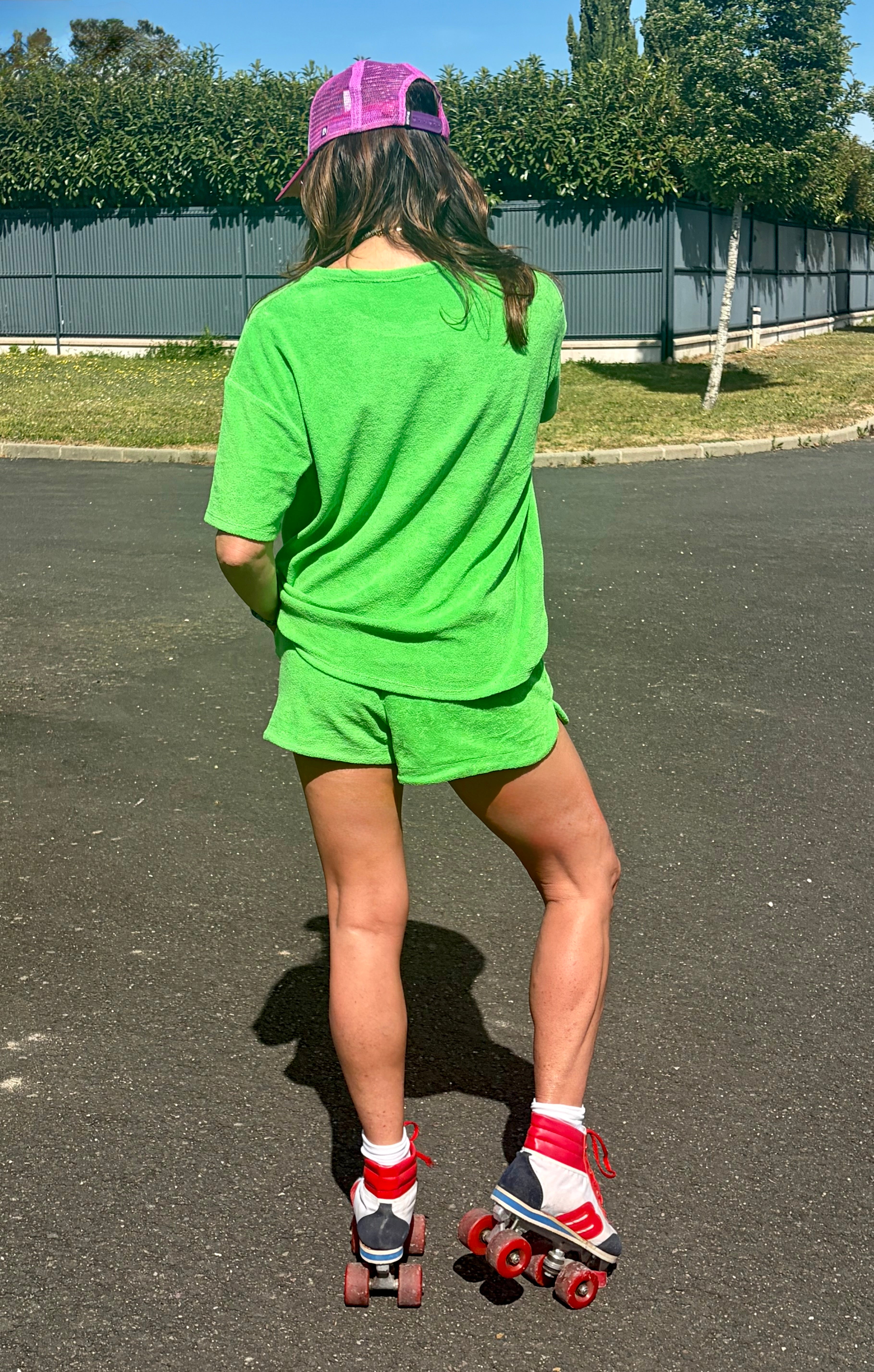 Ensemble t-shirt et short vert