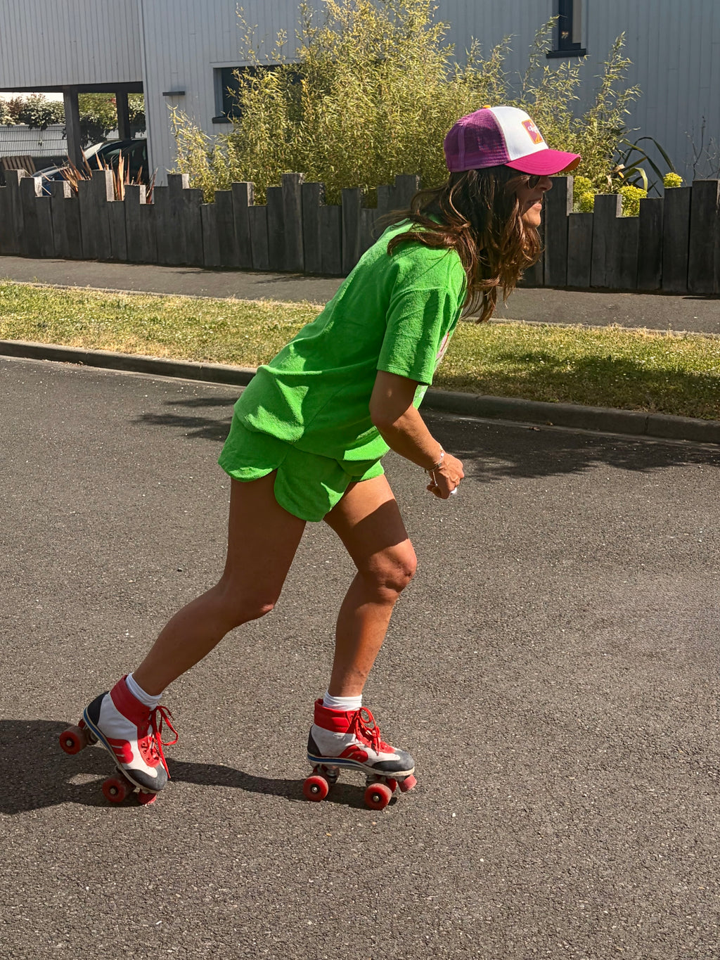 Ensemble t-shirt et short vert