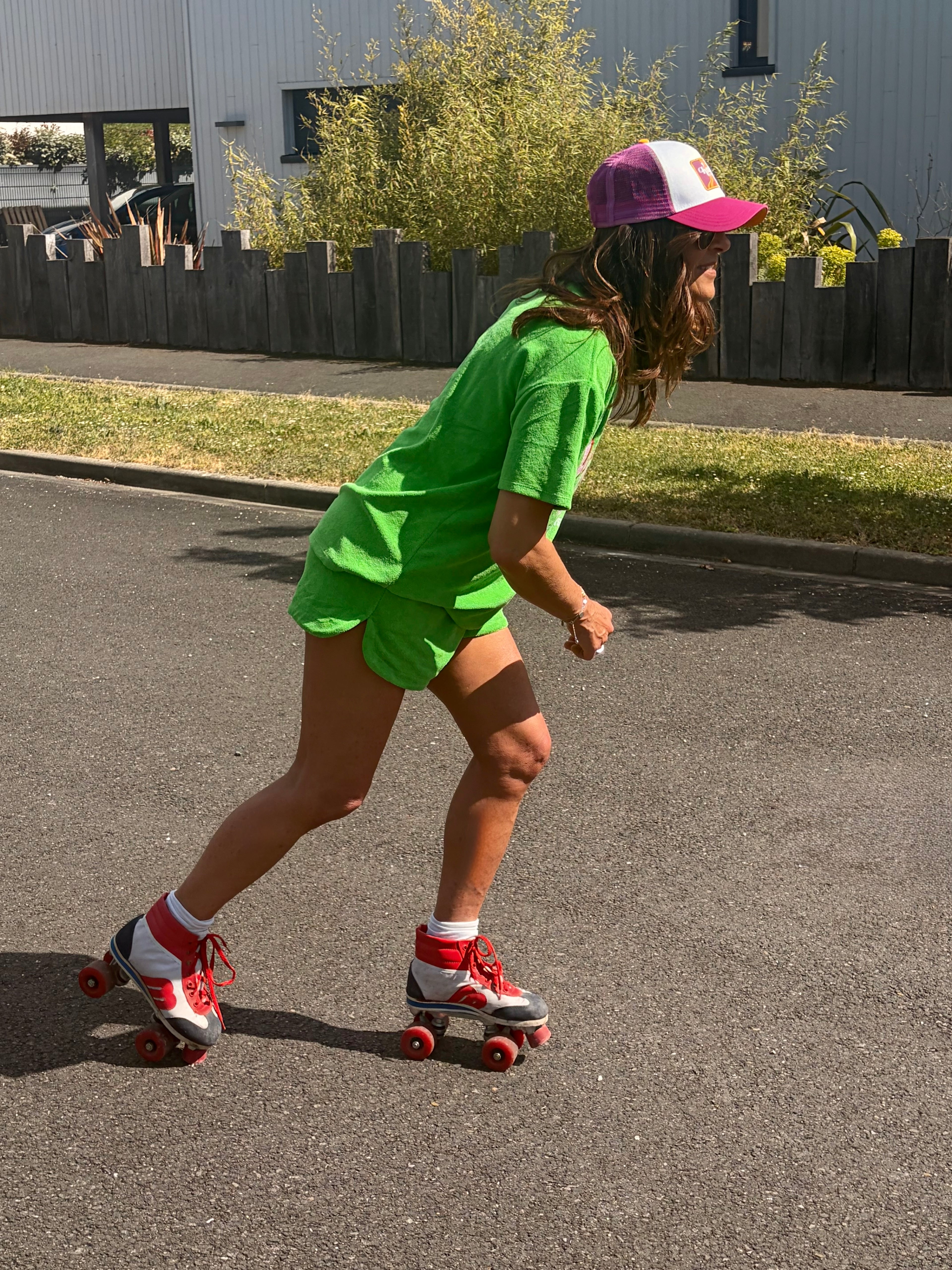 Ensemble t-shirt et short vert
