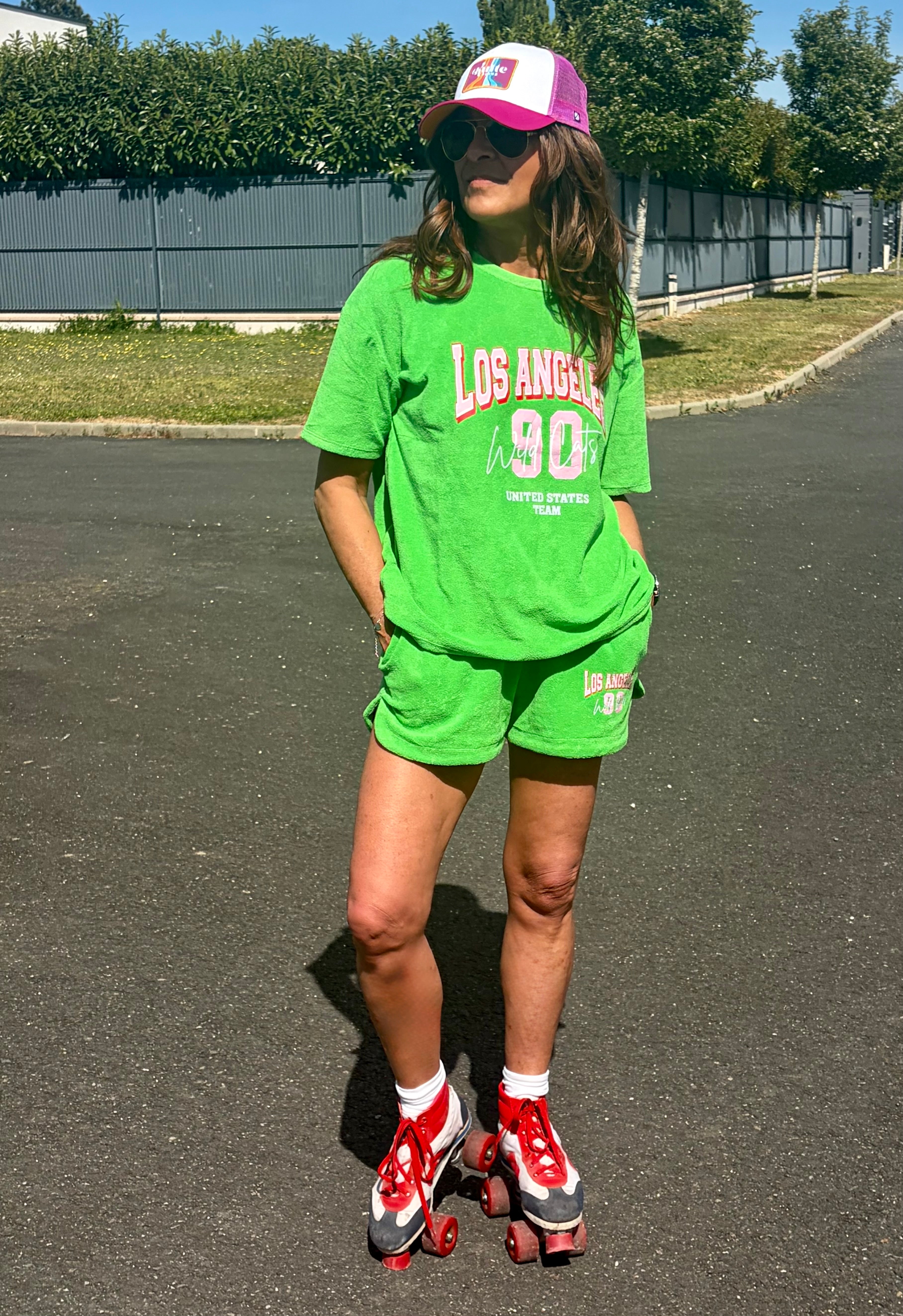 Ensemble t-shirt et short vert