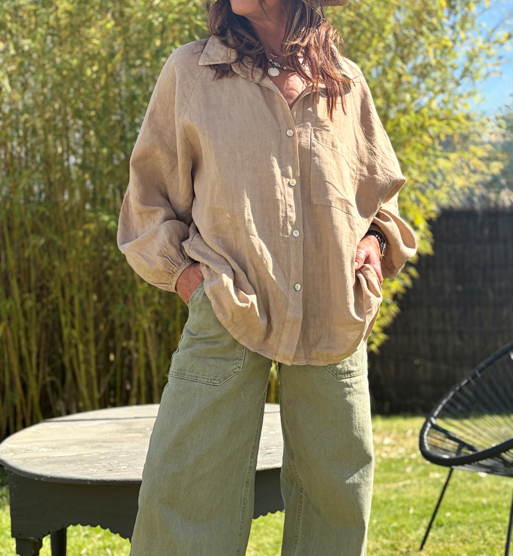 Chemise longue en lin
