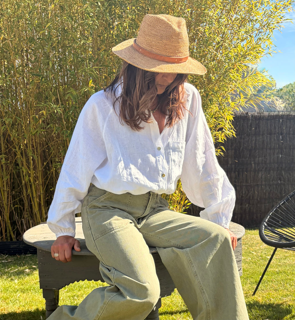 Chemise longue en lin