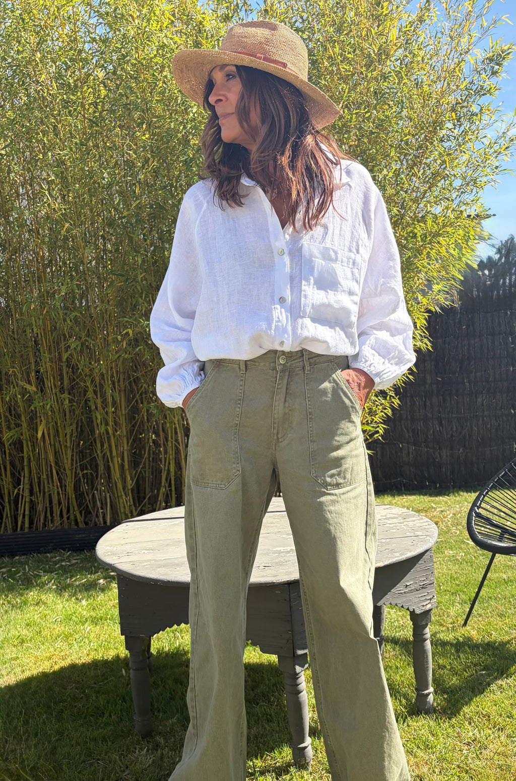 Chemise longue en lin