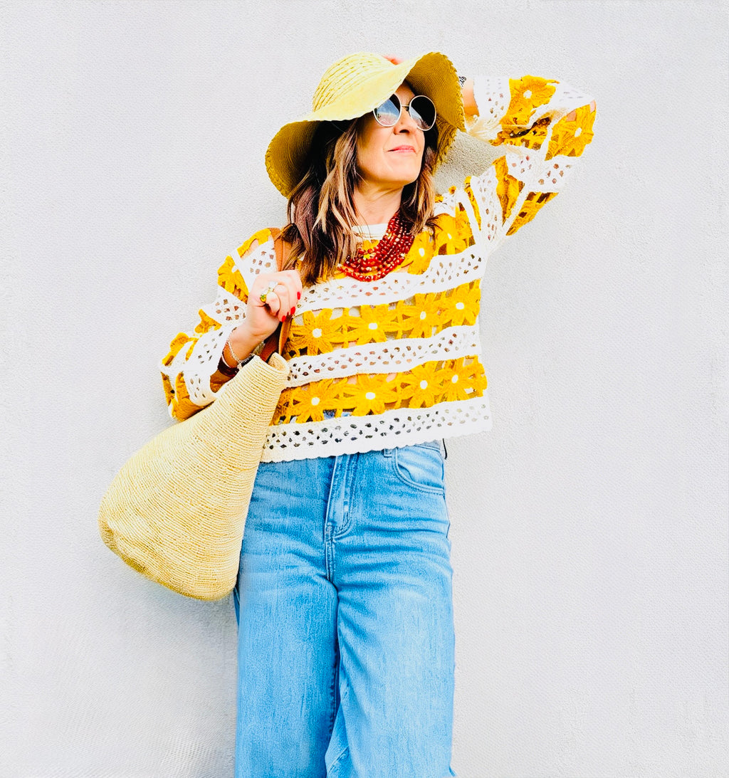Top Crochet Ajouré Fleuri – Style Bohème Estival